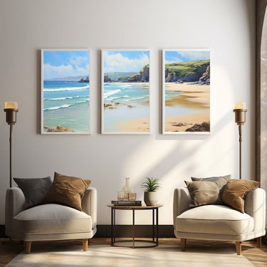 3 Pieces Canvas Beach Art